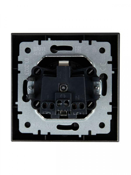 Розетка СП BRITE РСР14-1-0-БрС 16А в сборе с заземл. защ. шторки сталь IEK BR-R14-16-K46-F ТехноИмпульс