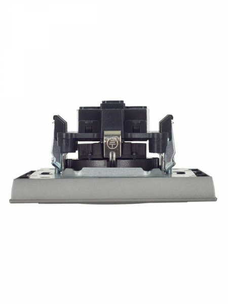 Розетка СП BRITE РСР14-1-0-БрС 16А в сборе с заземл. защ. шторки сталь IEK BR-R14-16-K46-F ТехноИмпульс