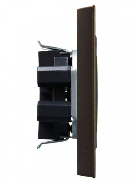 Розетка 2-м СП BRITE РС12-2-БрТБ 10А в сборе без заземл. без защ. шторок бр. IEK BR-R20-10-K45-F ТехноИмпульс