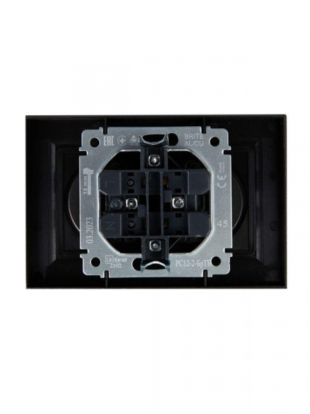 Розетка 2-м СП BRITE РС12-2-БрТБ 10А в сборе без заземл. без защ. шторок бр. IEK BR-R20-10-K45-F ТехноИмпульс