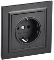 Розетка СП BRITE РСР14-1-0-БрЧ 16А в сборе с заземл. защ. шторки черн. IEK BR-R14-16-K02-F ТехноИмпульс