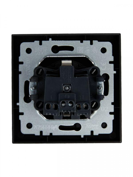 Розетка СП BRITE РСР14-1-0-БрЧ 16А в сборе с заземл. защ. шторки черн. IEK BR-R14-16-K02-F ТехноИмпульс