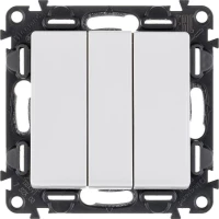 Выключатель 3-кл. СП Valena Life 10А IP20 250В 10AX с лицев. панелью винтов. зажимы механизм бел. Leg 752403 ТехноИмпульс