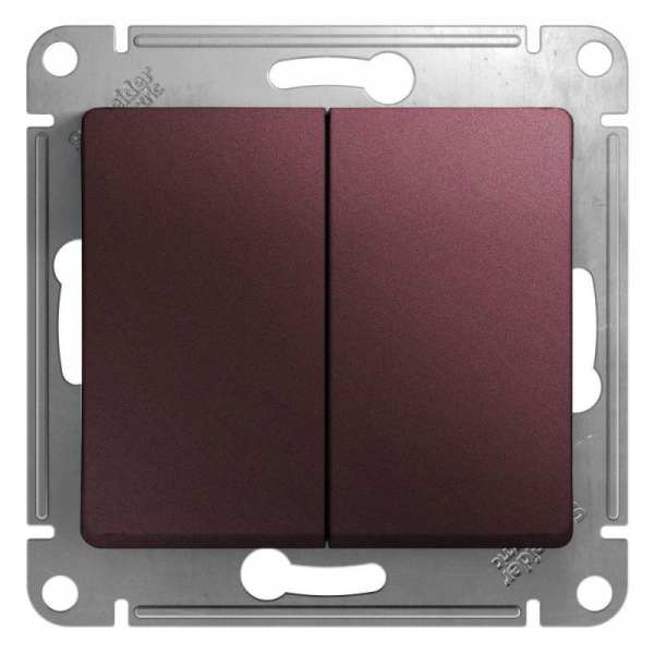 Выключатель 2-кл. СП Glossa 10А IP20 (сх. 5) 10AX механизм баклажан. SE GSL001151 ТехноИмпульс
