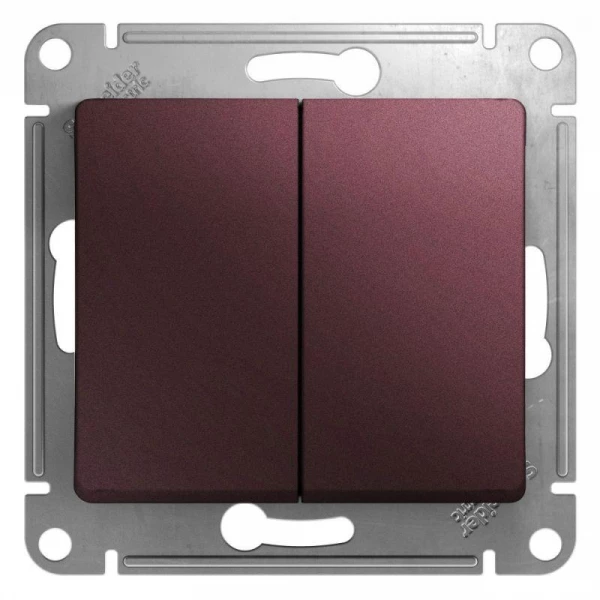 Выключатель 2-кл. СП Glossa 10А IP20 (сх. 5) 10AX механизм баклажан. SE GSL001151 ТехноИмпульс