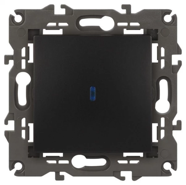 Выключатель 1-кл. СП Elegance 14-1102-05 10А IP20 250В 10AX с подсветкой механизм антрацит Эра Б0034219 ТехноИмпульс
