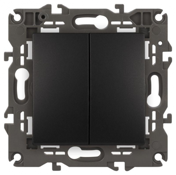 Переключатель 2-кл. СП Elegance 14-1106-05 10А IP20 250В 10AX механизм антрацит Эра Б0034247 ТехноИмпульс