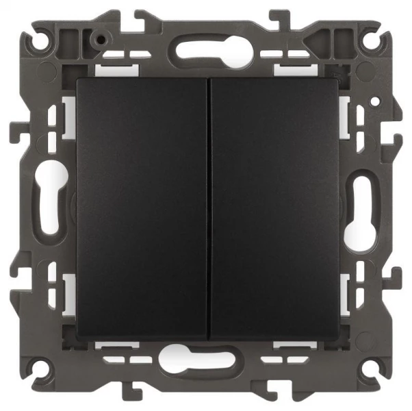 Переключатель 2-кл. СП Elegance 14-1106-05 10А IP20 250В 10AX механизм антрацит Эра Б0034247 ТехноИмпульс