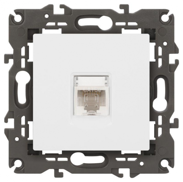 Розетка компьютерная 1-м Elegance 14-3107-01 RJ45 IP20 механизм бел. Эра Б0034302 ТехноИмпульс