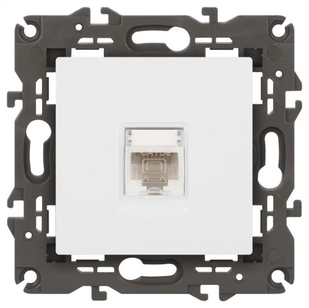 Розетка компьютерная 1-м Elegance 14-3107-01 RJ45 IP20 механизм бел. Эра Б0034302 ТехноИмпульс