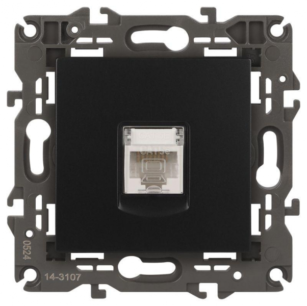 Розетка компьютерная 1-м Elegance 14-3107-05 RJ45 IP20 механизм антрацит Эра Б0034306 ТехноИмпульс