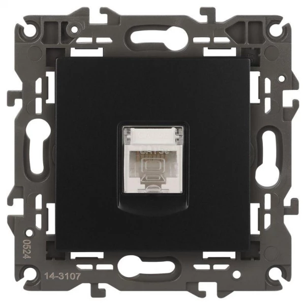 Розетка компьютерная 1-м Elegance 14-3107-05 RJ45 IP20 механизм антрацит Эра Б0034306 ТехноИмпульс