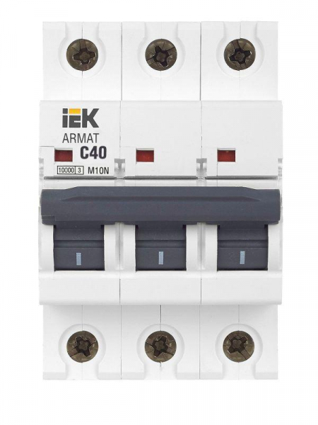 Выключатель автоматический модульный 3п C 40А M10N ARMAT IEK AR-M10N-3-C040 ТехноИмпульс