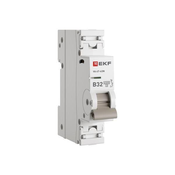 Выключатель автоматический модульный 1п В 32А 4.5кА ВА 47-63N PROxima EKF M634132B ТехноИмпульс