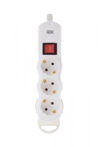 Колодка удлинителя 3-мест. с заземл. с выкл. РПр03В IEK WYP10-D-KP-16-03-ZKS-K01 ТехноИмпульс