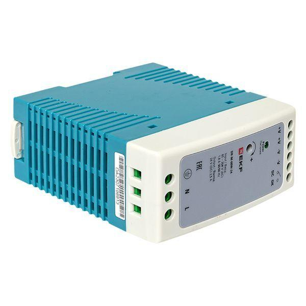 Блок питания на DIN-рейку 60Вт 220В AC/24В DC постоянного тока EKF DR-M-60W-24 ТехноИмпульс
