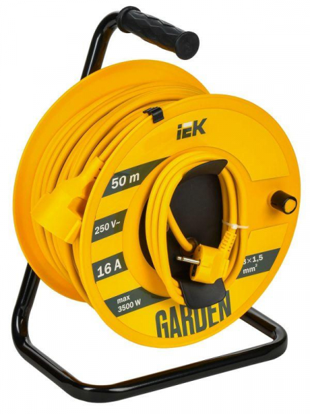 Удлинитель на катушке 1х50м Garden УК50 2P+PE 3х1.5кв.мм IEK GD-KP20-16-01-50 ТехноИмпульс