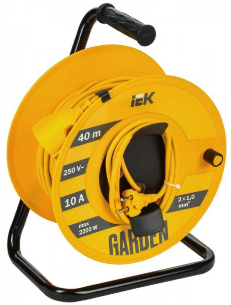 Удлинитель на катушке 1х40м Garden УК40 2P 2х1.0кв.мм IEK GD-KP50-10-01-40 ТехноИмпульс