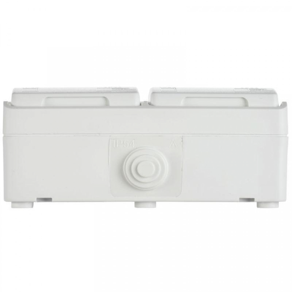 Розетка 2-м ОП Форс РСб22-3-ФБ 16А IP54 с заземл. защ. шторки бел. IEK ERS22-K01-16-54-DC ТехноИмпульс