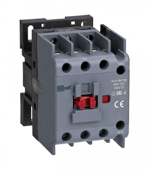 Контактор 38А 230В AC АС3 АС4 1НО+1НЗ КМ-102 DEKraft 21934DEK ТехноИмпульс