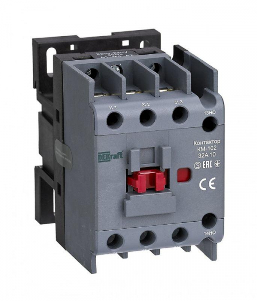 Контактор 32А 230В AC АС3 АС4 1НО+1НЗ КМ-102 DEKraft 21928DEK ТехноИмпульс