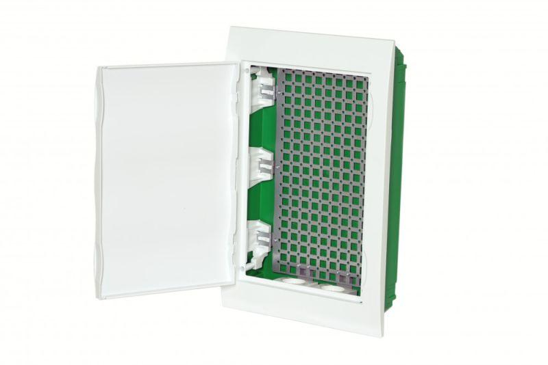 Корпус встраиваемый City9 Box IT 3 ряда 36мод. 2 розетки с бел. дверцей SE EZ9E312P2FIT ТехноИмпульс
