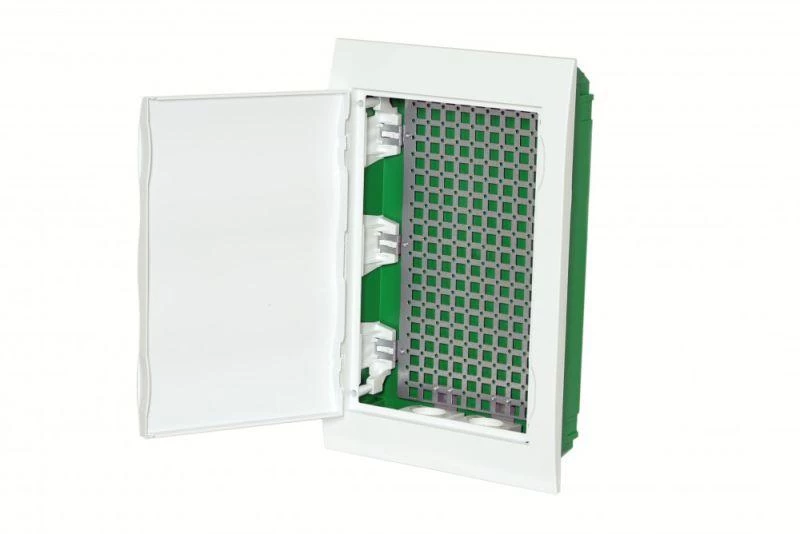 Корпус встраиваемый City9 Box IT 3 ряда 36мод. 2 розетки с бел. дверцей SE EZ9E312P2FIT ТехноИмпульс