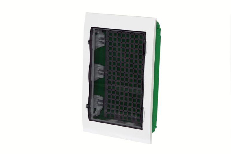Корпус встраиваемый City9 Box IT 3 ряда 36мод. 2 розетки с прозр. дверцей SE EZ9E312S2FIT ТехноИмпульс