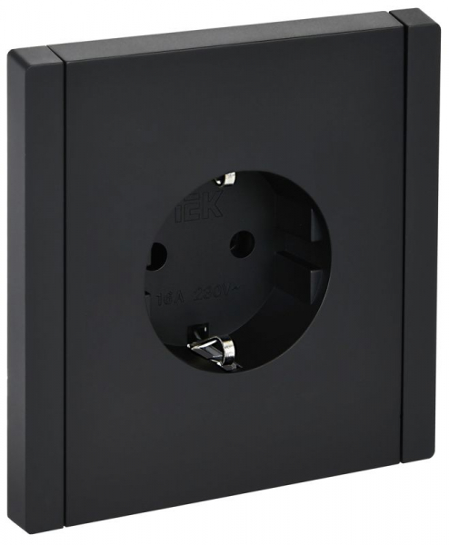 Розетка СП FORTE&PIANO FP116 16А с заземл. без защ. шторок винт. крепл. черн. IEK FP-R11-16-K02 ТехноИмпульс