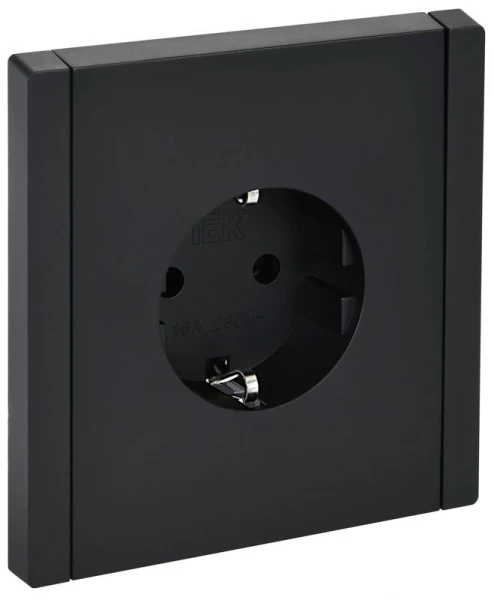 Розетка СП FORTE&PIANO FP116 16А с заземл. без защ. шторок винт. крепл. черн. IEK FP-R11-16-K02 ТехноИмпульс