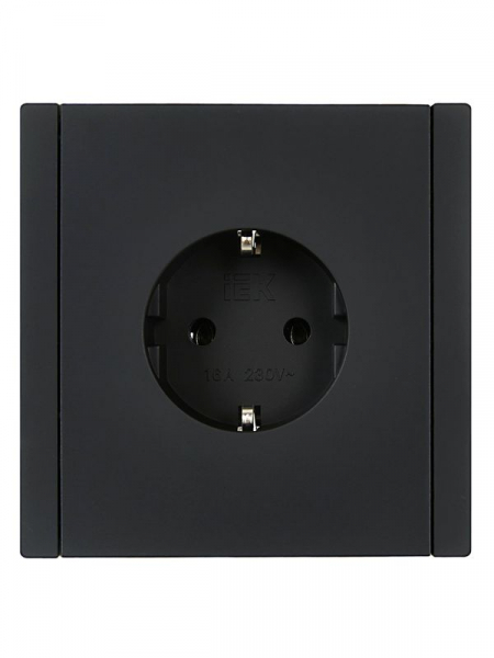 Розетка СП FORTE&PIANO FP116 16А с заземл. без защ. шторок винт. крепл. черн. IEK FP-R11-16-K02 ТехноИмпульс