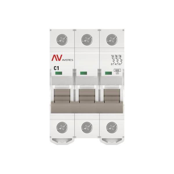 Выключатель автоматический модульный 3п C 1А 6кА AV-6 AVERES EKF mcb6-3-01C-av ТехноИмпульс