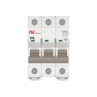 Выключатель автоматический модульный 3п B 16А 6кА AV-6 AVERES EKF mcb6-3-16B-av ТехноИмпульс