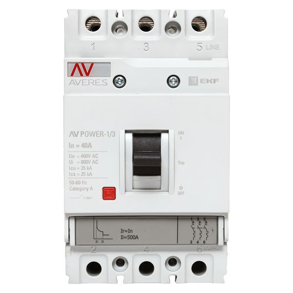 Выключатель автоматический 3п 40А 35кА AV POWER-1/3 TR AVERES EKF mccb-13-40-TR-av ТехноИмпульс