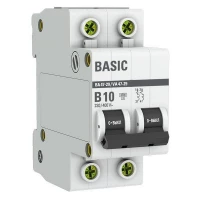 Выключатель автоматический модульный 2п B 10А 4.5кА ВА 47-29 Basic EKF mcb4729-2-10-B ТехноИмпульс