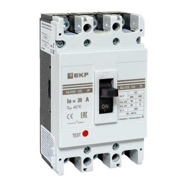 Выключатель автоматический 3п 100/20А 35кА ВА-99М PROxima EKF mccb99-100-20m ТехноИмпульс