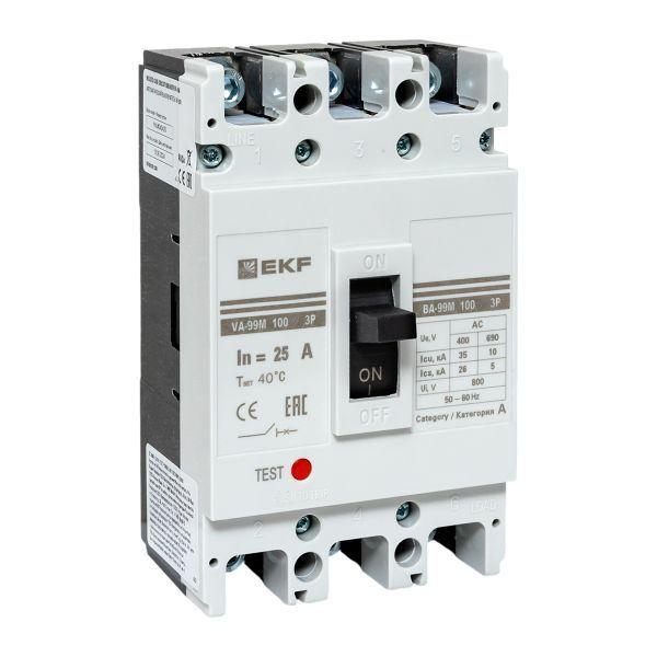 Выключатель автоматический 3п 100/25А 35кА ВА-99М PROxima EKF mccb99-100-25m ТехноИмпульс