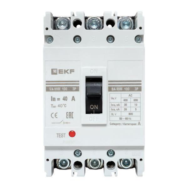 Выключатель автоматический 3п 100/40А 35кА ВА-99М PROxima EKF mccb99-100-40m ТехноИмпульс