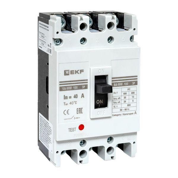 Выключатель автоматический 3п 100/40А 35кА ВА-99М PROxima EKF mccb99-100-40m ТехноИмпульс