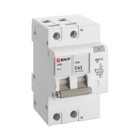 Выключатель автоматический дифференциального тока C 63А 30мА тип AC 6кА АД-2 (электрон.) защита 270В PROxima EKF DA2-6-63-30-pro ТехноИмпульс