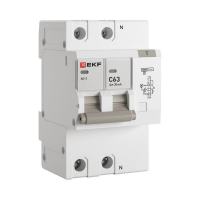 Выключатель автоматический дифференциального тока C 63А 30мА тип AC 6кА АД-2 (электрон.) защита 270В PROxima EKF DA2-6-63-30-pro ТехноИмпульс
