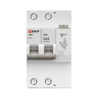 Выключатель автоматический дифференциального тока C 63А 30мА тип AC 6кА АД-2 (электрон.) защита 270В PROxima EKF DA2-6-63-30-pro ТехноИмпульс