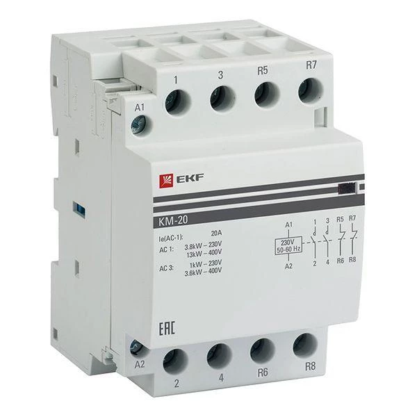 Контактор модульный КМ 20А 2NО+2NC (3 мод.) PROxima EKF km-3-20-22 ТехноИмпульс