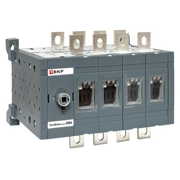 Рубильник 4п 250А реверсивный без рукоятки управления TwinBlock EKF tb-s-250-4p-rev ТехноИмпульс