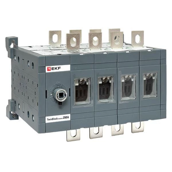 Рубильник 4п 250А реверсивный без рукоятки управления TwinBlock EKF tb-s-250-4p-rev ТехноИмпульс