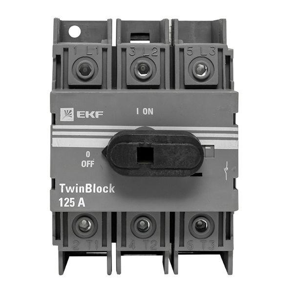 Рубильник 3п 125A c рукояткой управления для прямой установки TwinBlock EKF tb-125-3p-f ТехноИмпульс