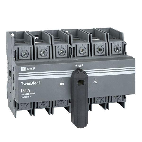 Рубильник 3п 125A реверсивный c рукояткой для прямой установки TwinBlock EKF tb-s-125-3p-rev ТехноИмпульс