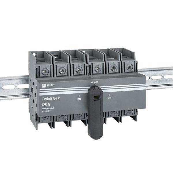 Рубильник 3п 125A реверсивный c рукояткой для прямой установки TwinBlock EKF tb-s-125-3p-rev ТехноИмпульс