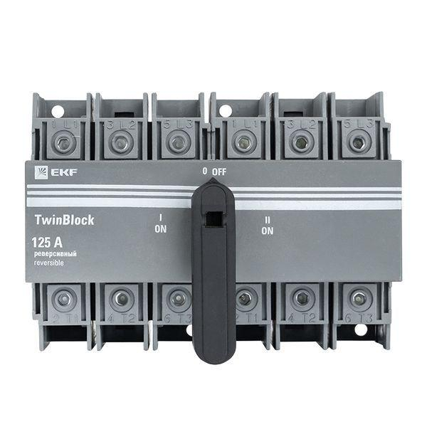 Рубильник 3п 125A реверсивный c рукояткой для прямой установки TwinBlock EKF tb-s-125-3p-rev ТехноИмпульс