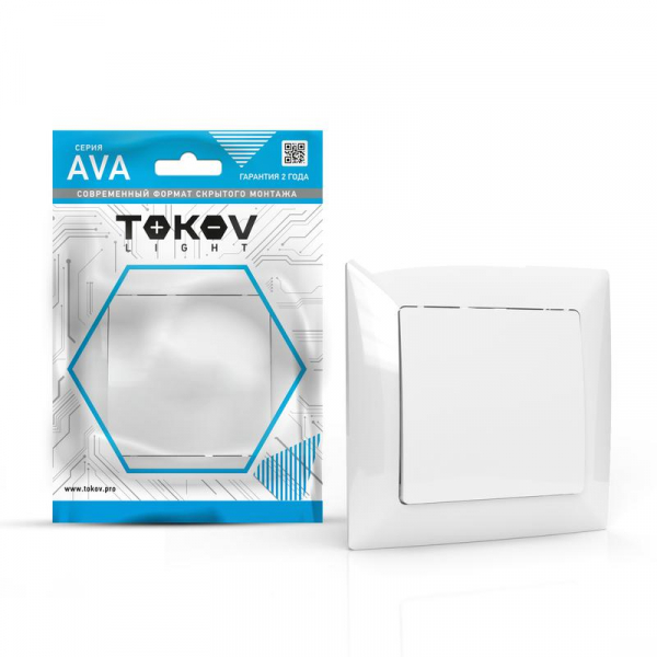 Выключатель 1-кл. СП AVA 10А IP20 в сборе бел. TOKOV LIGHT TKL-AV-V1F-C01 ТехноИмпульс